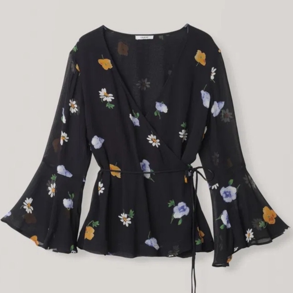 Ganni Black Dainty Georgette Clothing - Picture 2 of 4